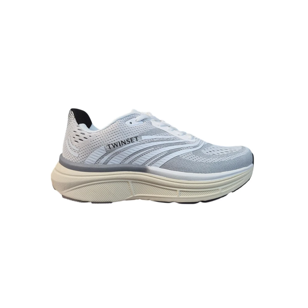 Twinset Gaatjes Gestreepte Sneakers Dames Schoenen Grijs