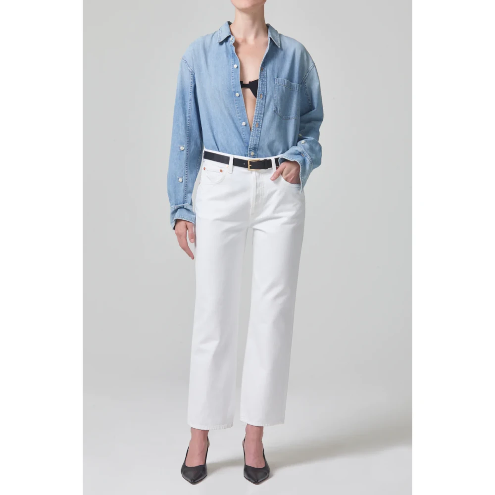 Citizens of Humanity High Rise Rechte Been Jeans White Dames