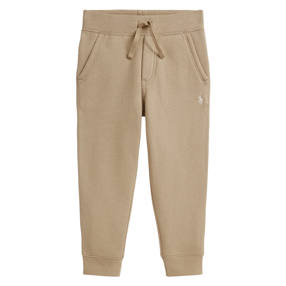 Ralph Lauren Boys Beige Sweatpants, 7 Y, Logo Joggers