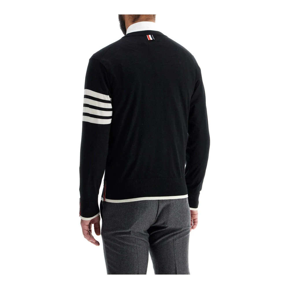 Thom Browne 4-bar wollen trui pullover sweater Black Heren