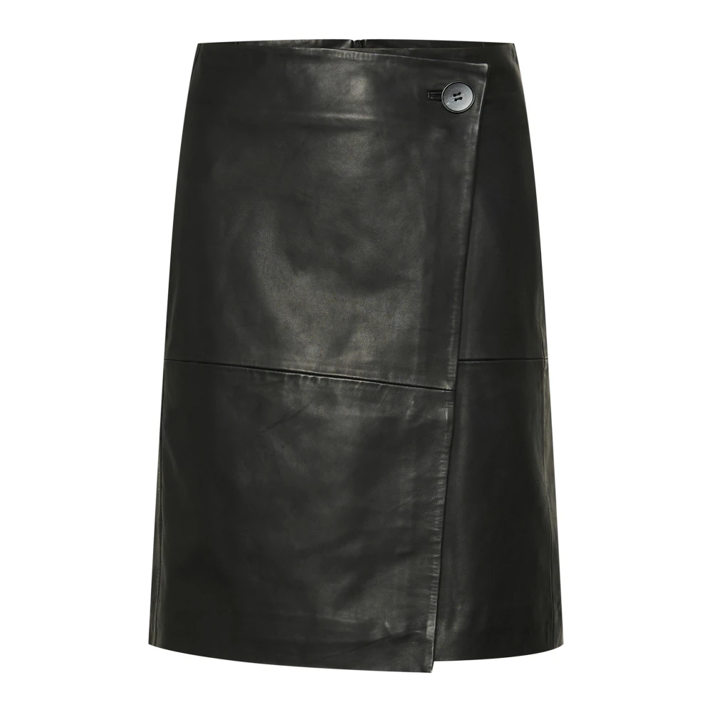InWear Zwarte leren rok Black Dames