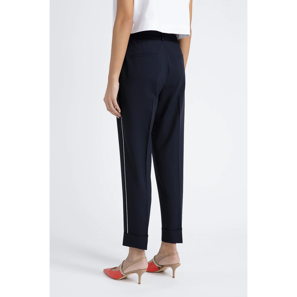 PESERICO Technische wollen sigarettenbroek Blue Dames