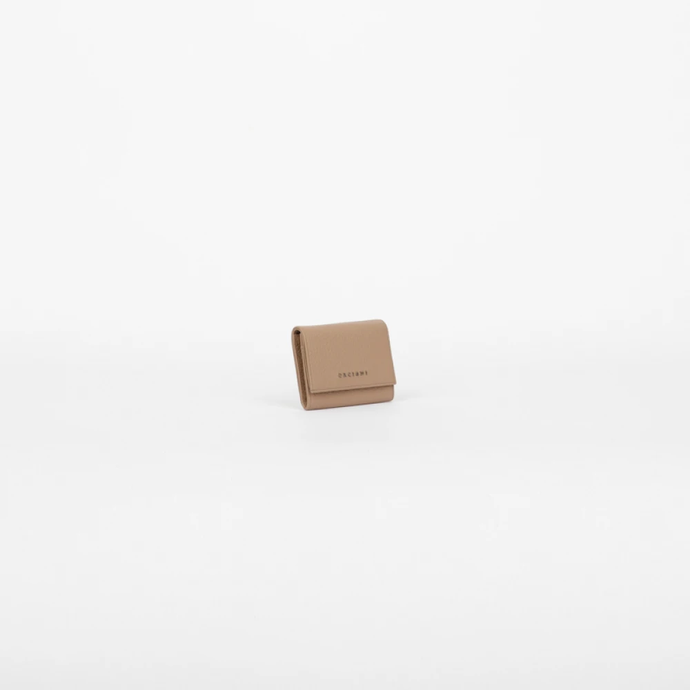 Orciani Rfid Leren Portemonnee Beige Dames