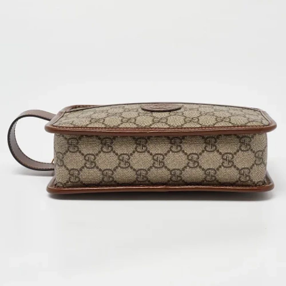 Gucci Vintage Pre-owned Leather clutches Brown Dames