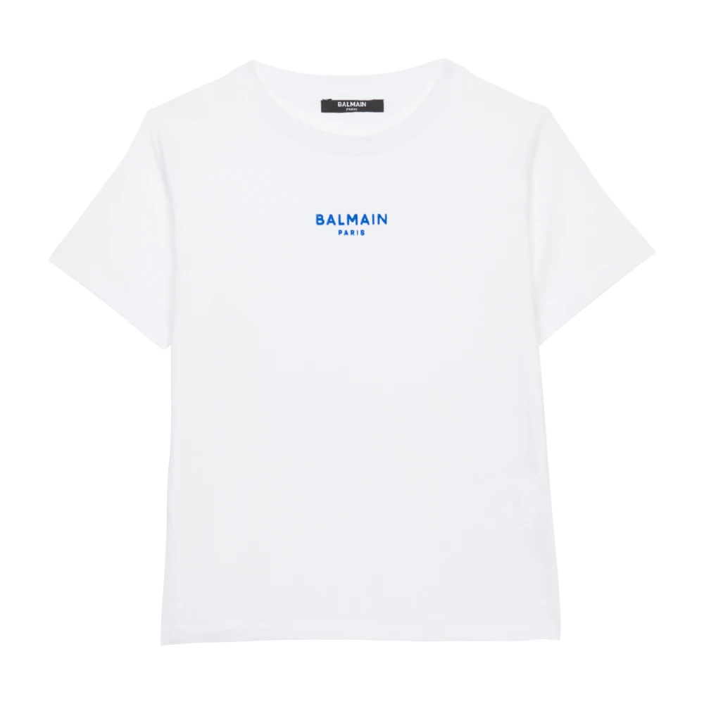 Balmain T-shirt med flocked Paris logo White, Pojke