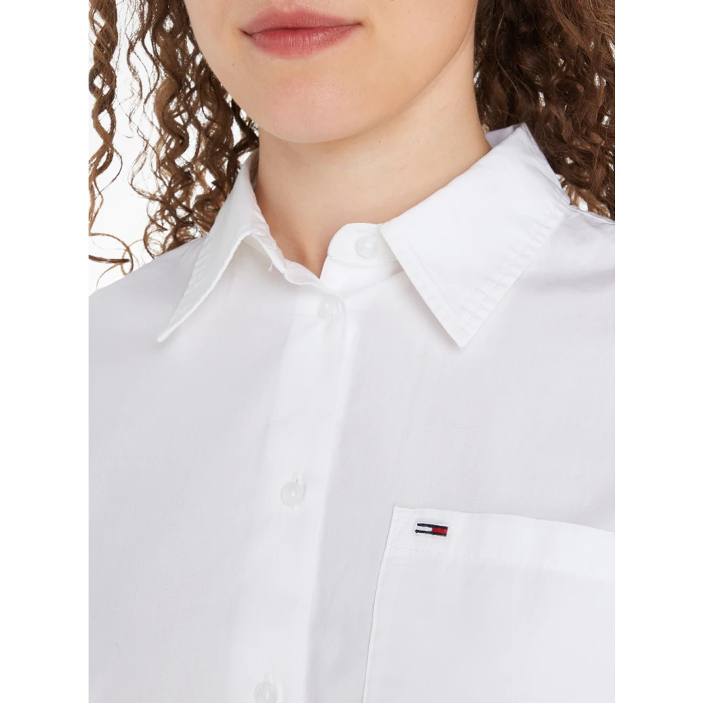 Tommy Jeans Relaxed Fit Wit Overhemd Essential White Dames