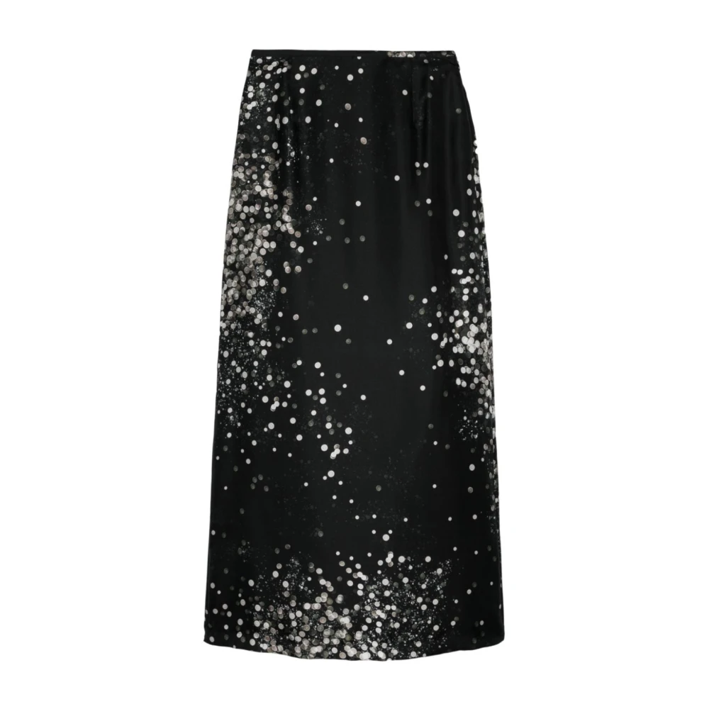 Alysi Stardust Slipped Midi Rok Black Dames