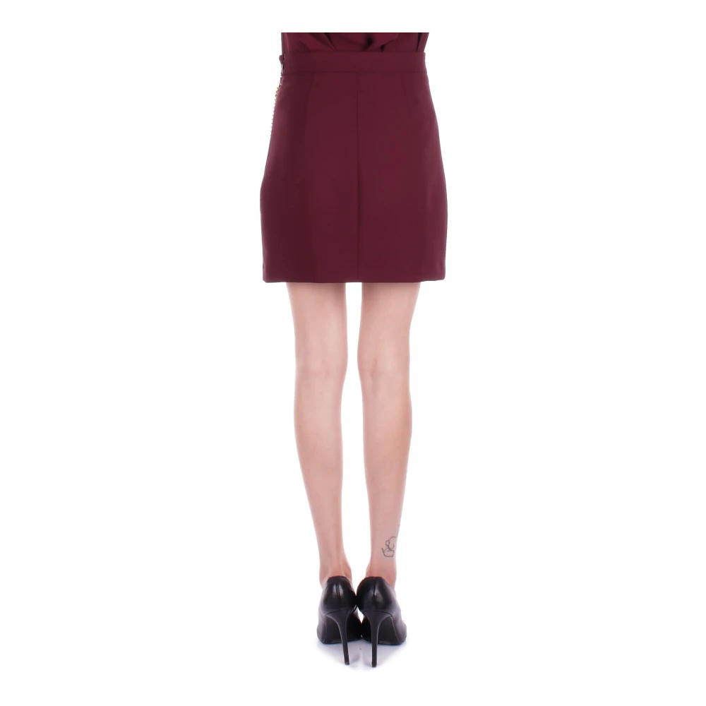 Elisabetta Franchi Bordeaux Rok met Ritssluiting Red Dames