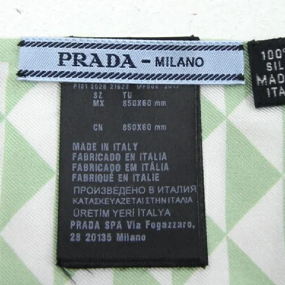 Prada Vintage Pre-owned Silk scarves Green Dames