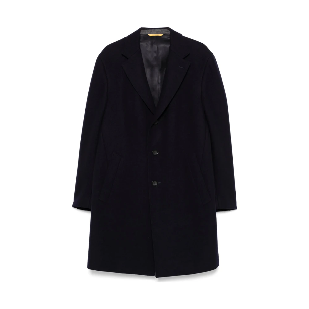 Canali Navy Blauwe Geknoopte Jas Blue Heren
