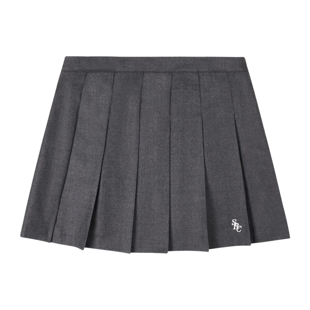 Sporty & Rich Gray Short Skirts, Female, Xs, Src Wool School Skirt