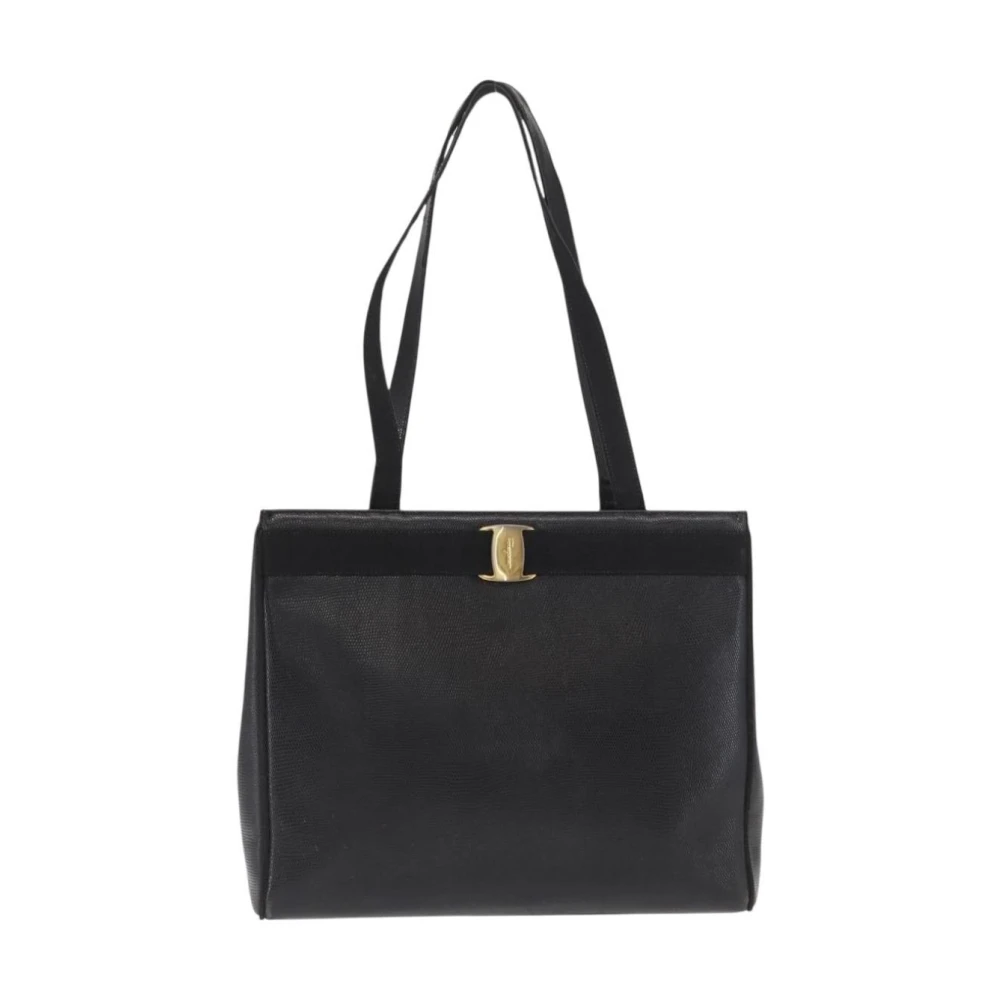 Salvatore Ferragamo Pre-Owned Women's Black Pre-Owned Vintage Gancini Tote Bag