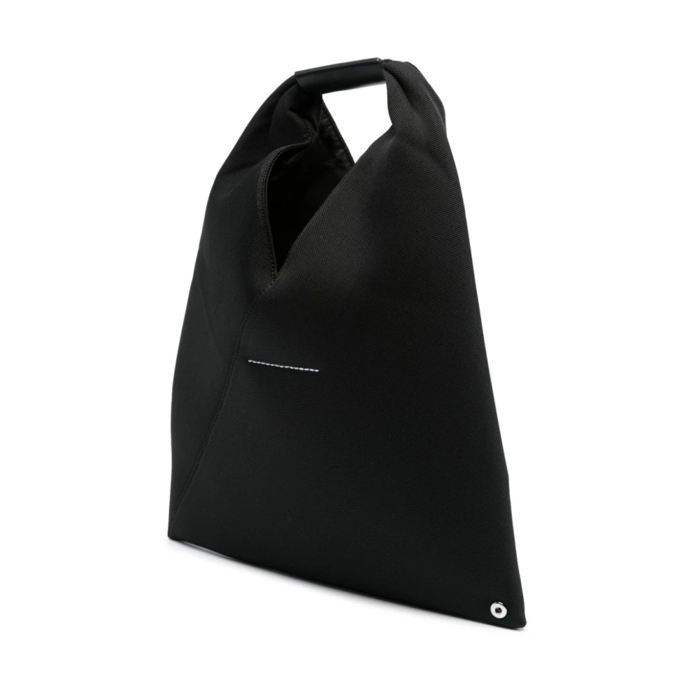 MM6 Maison Margiela Zwarte Canvas Japanse tas met contrastnaden Black Dames