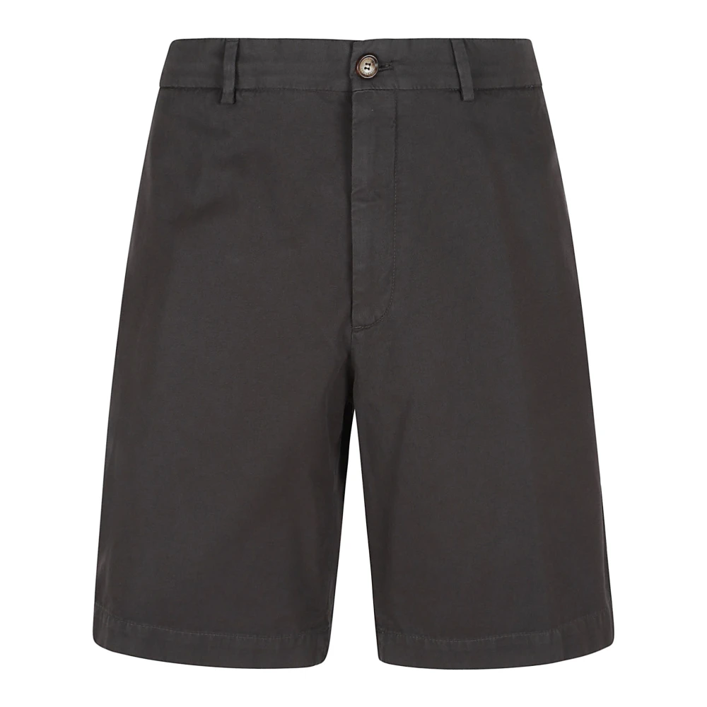 BRUNELLO CUCINELLI Twisted Cotton Bermuda Broek Black Heren