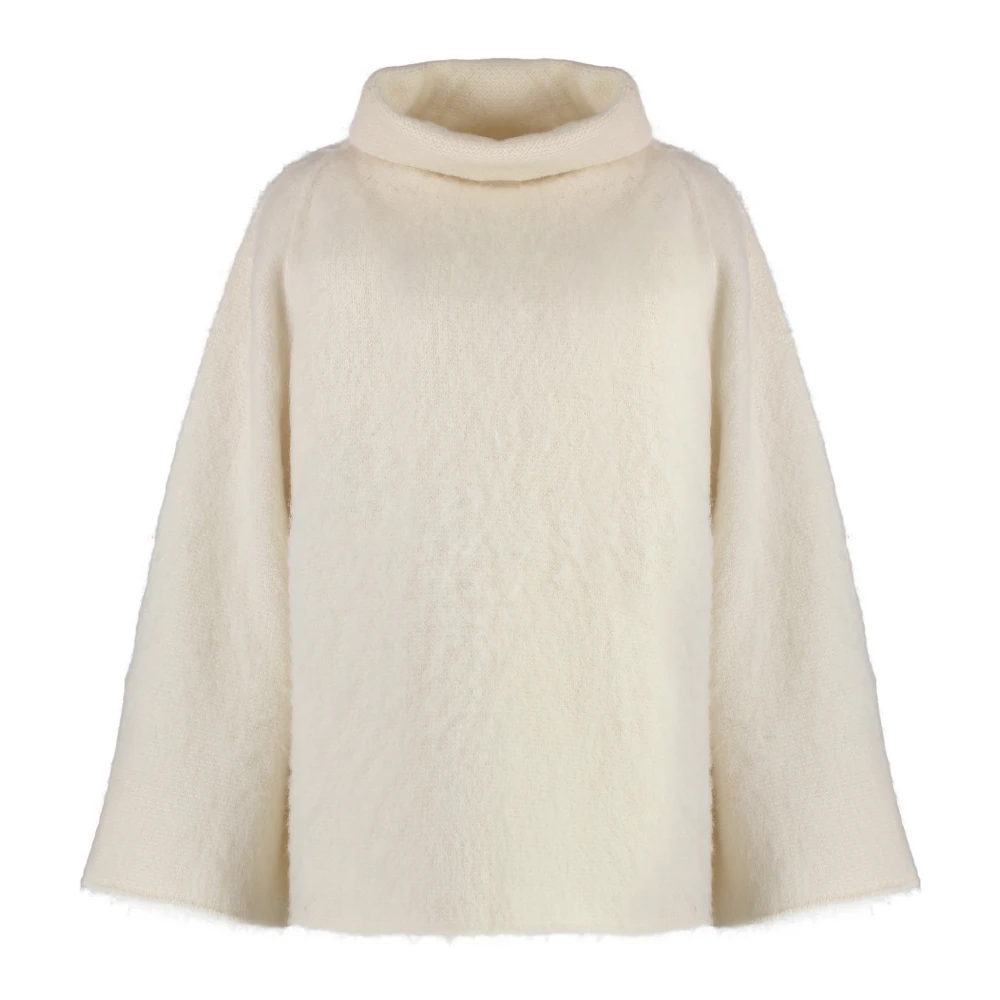 Malo Klokmouwen Wollen Turtleneck Sweater Beige Dames