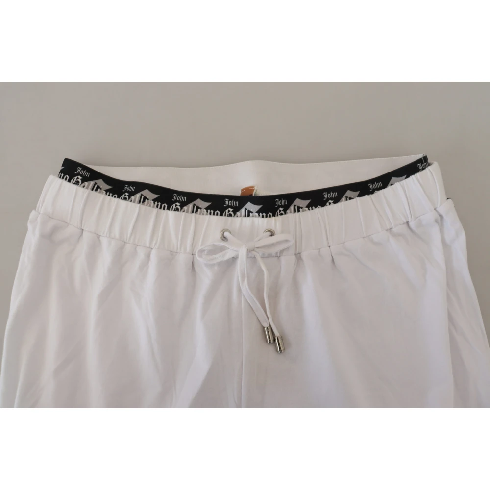 John Galliano Elegante wijde pijp katoenen broek White Heren