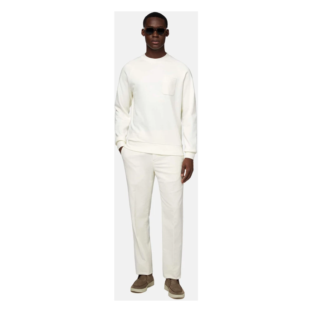 Boggi Milano Katoenen Sweatshirt met Ronde Hals White Heren