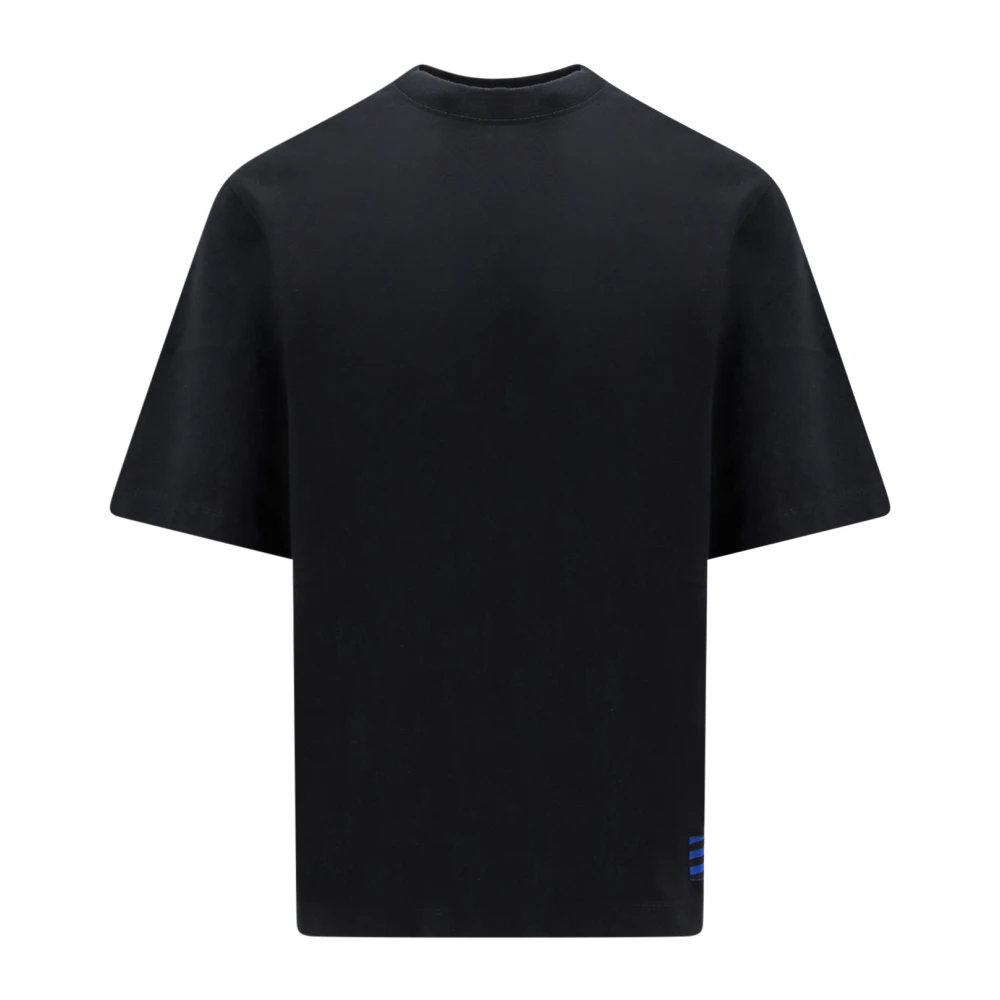 Burberry Zwarte Crew-neck T-shirt met EKD Patch Black Heren