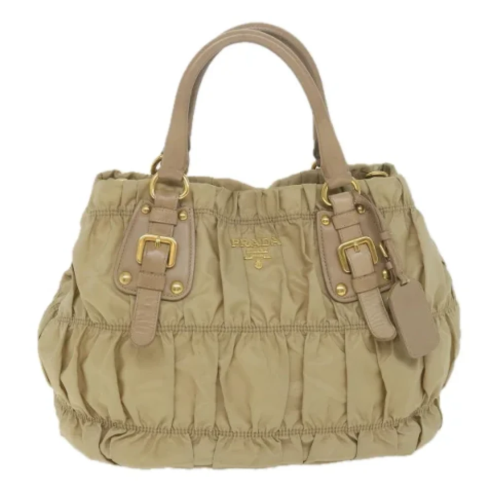Prada Vintage Pre-owned Fabric prada-bags Beige Dames