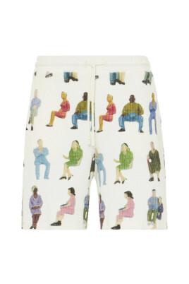 graphic-print-elastic-waistband-shorts