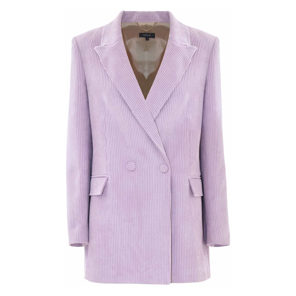 Kocca Ribgebreide double-breasted corduroy jas Pink Dames