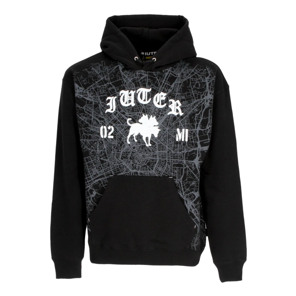 Iuter Milano Map Logo Hoodie Zwart Black Heren