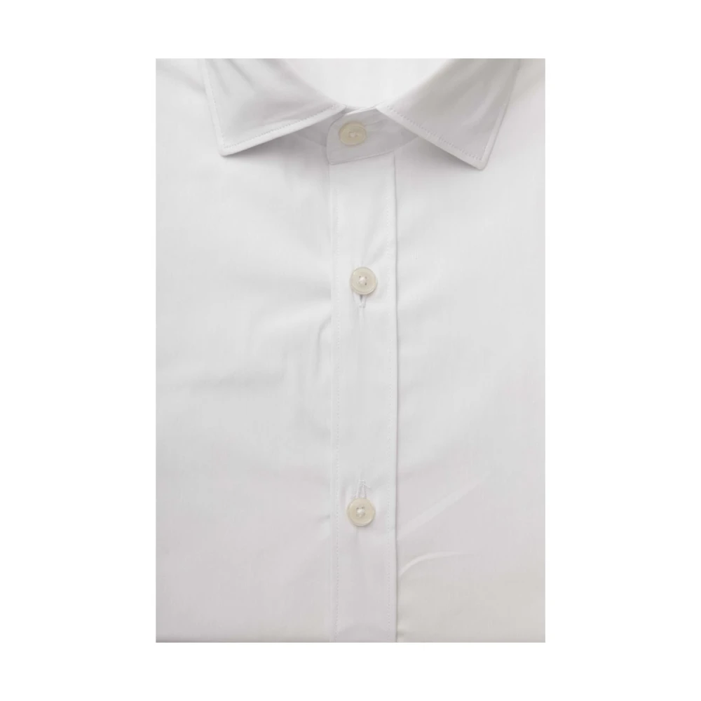 Bagutta Klassieke Franse Kraag Wit Overhemd White Heren