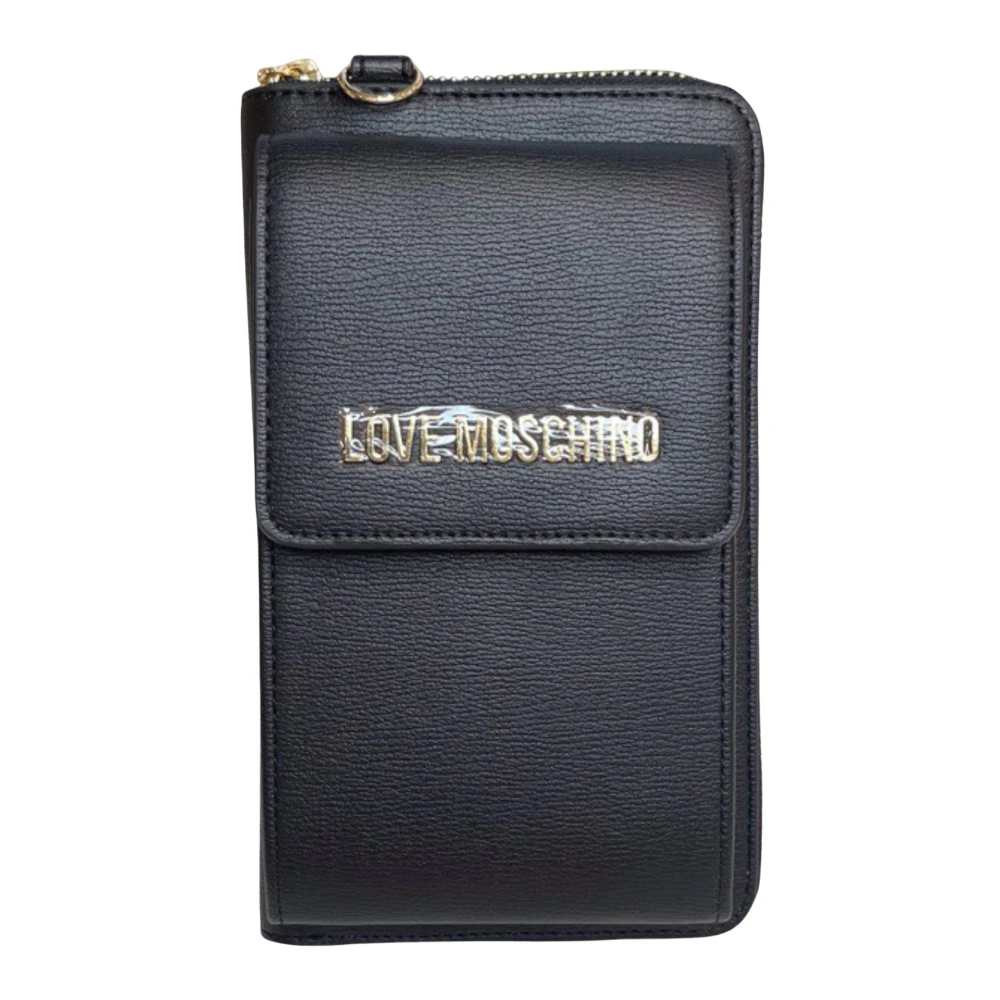 Love Moschino Zwarte portemonnee met telefoonvak Black Dames