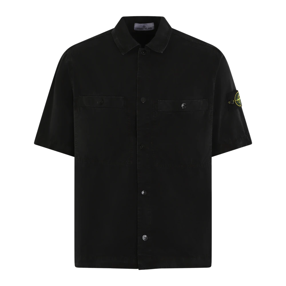 Stone Island Korte Mouw Heren Overshirt Black Heren