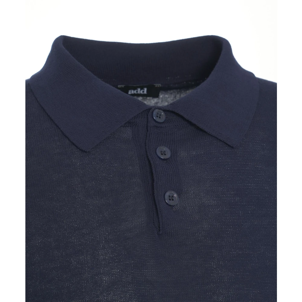 add Blauw Gebreid Poloshirt Blue Heren
