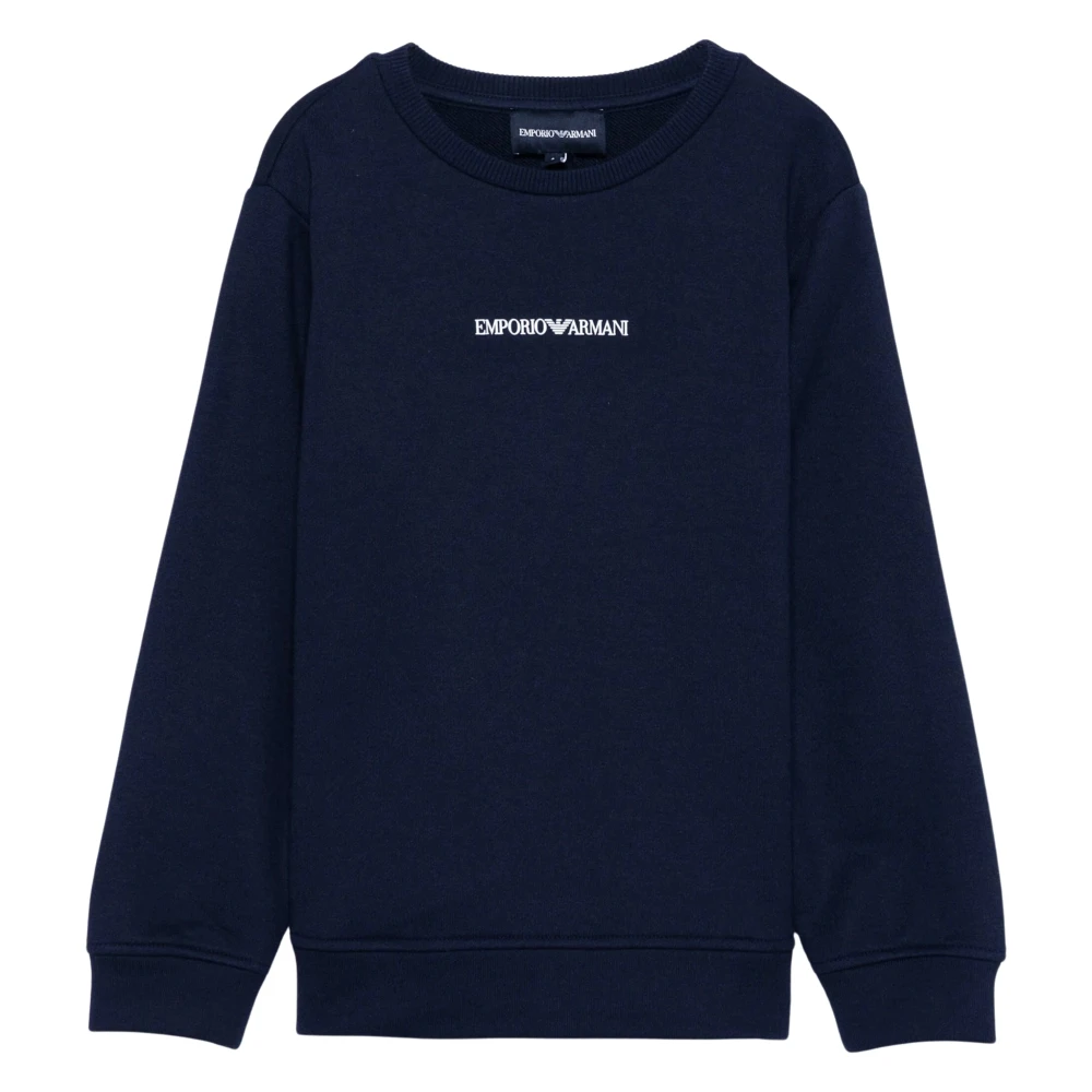 Emporio Armani Boys Blue Kids Sweatshirts, 14 Y, Logo Sweatshirt