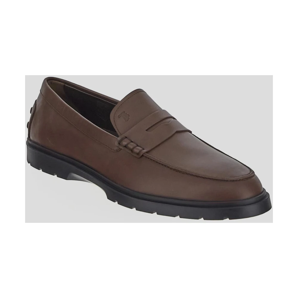 TOD'S Leren Loafer Schoen Brown Heren