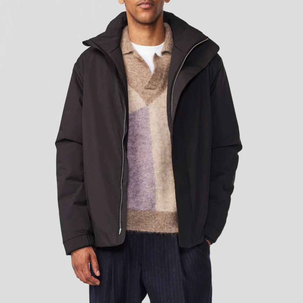 Nn07 Zwarte Waterdichte Stretchbare Jas met Stormmanchet Black Heren