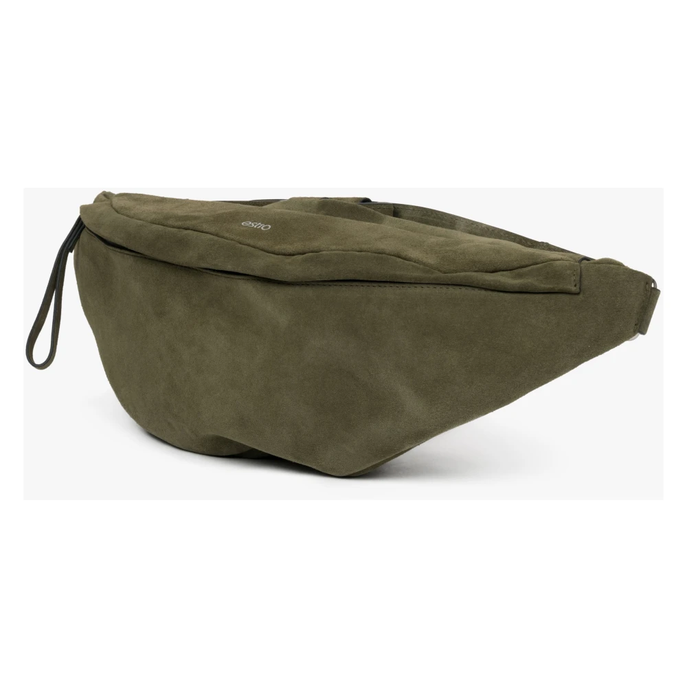 Estro Donkergroene Heuptas voor heren gemaakt van natuurlijk velours Green Heren