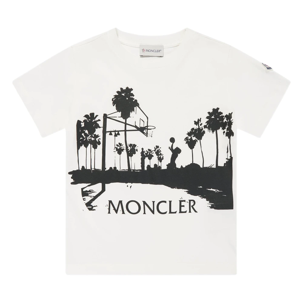 Moncler Men's White Basketball Print T-Shirt
