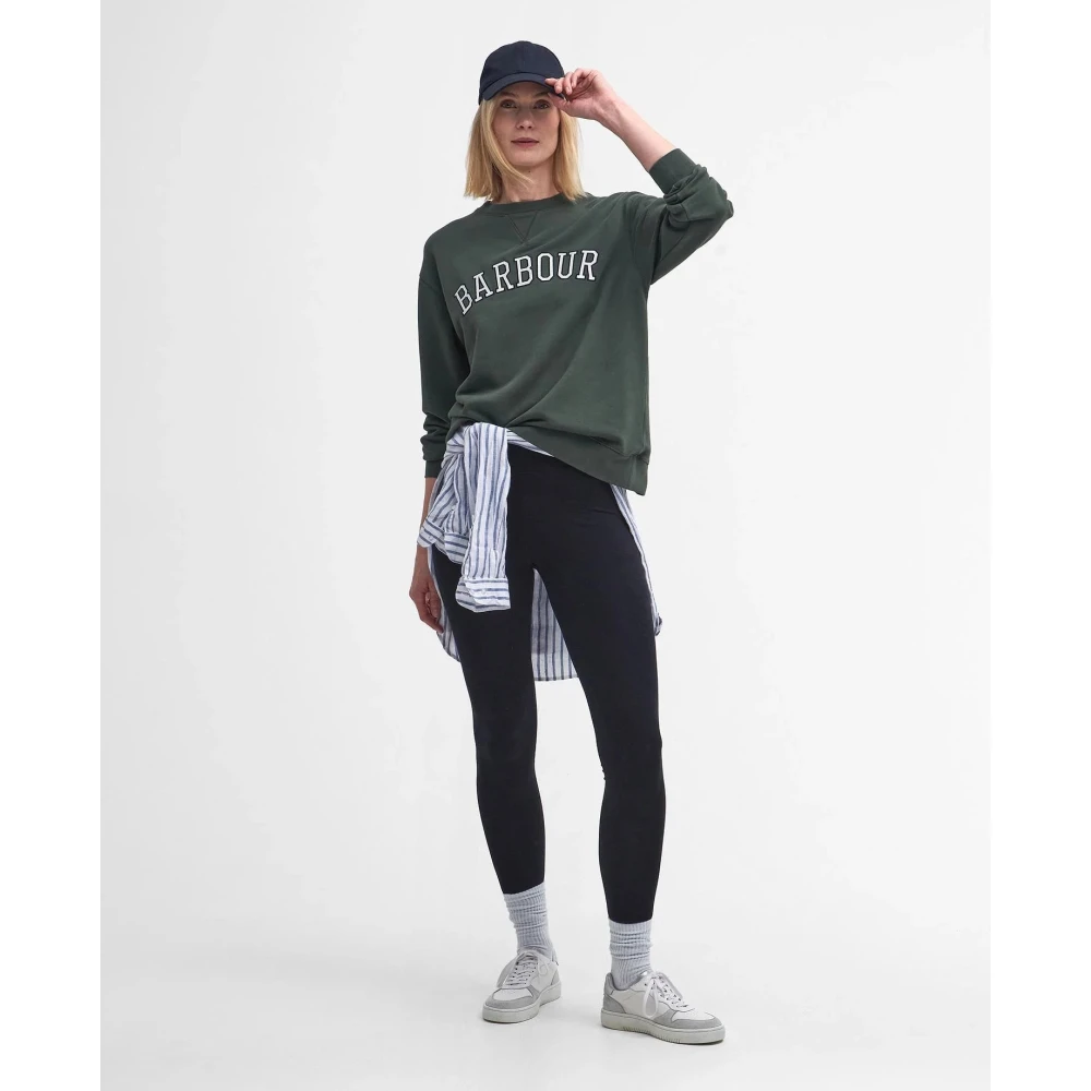 Barbour Northumberland Sweatshirt Green Dames