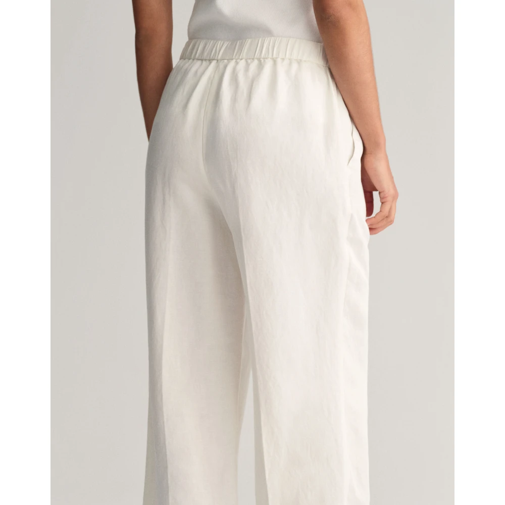 Gant Linnenmix relaxte broek White Dames