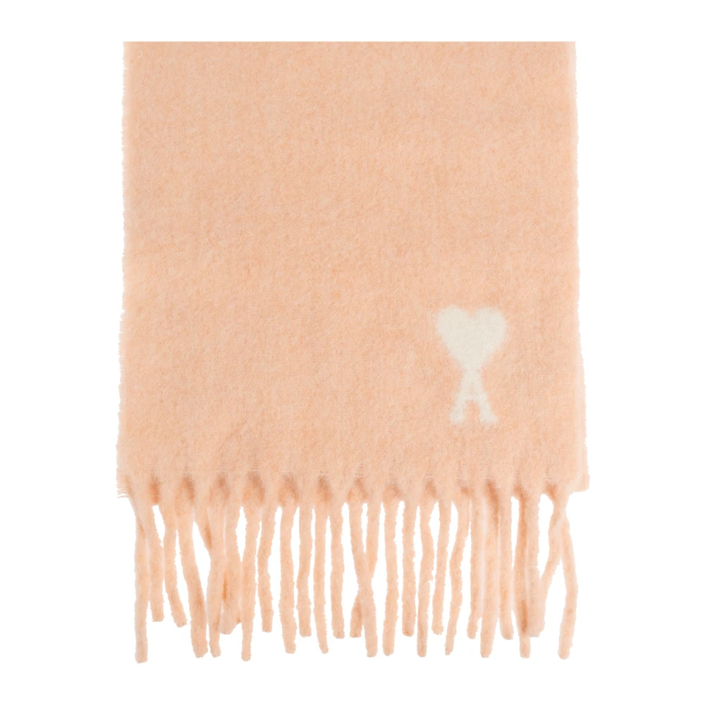 Ami Paris Unisex Rosa Sciarpa Di Lana