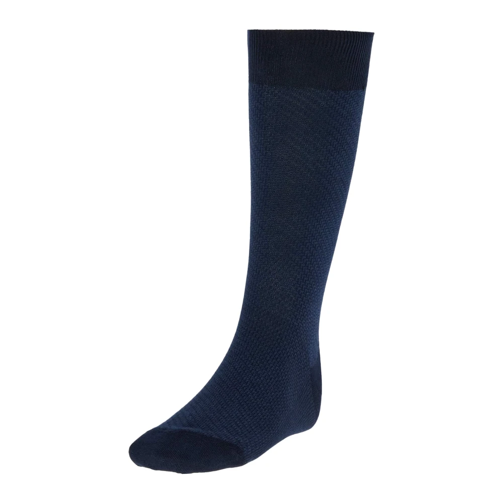 Boggi Milano Sokken met herringbone-patroon Blue Heren