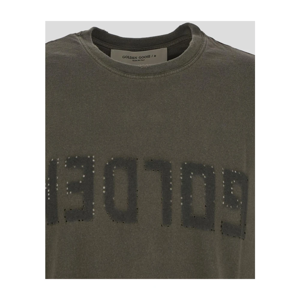 Golden Goose Katoenen T-shirt met unieke stijl Green Heren