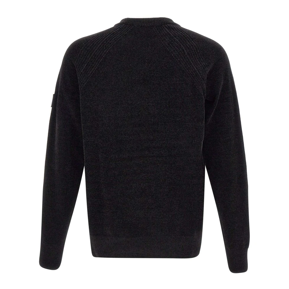 Dekker Zachte Chenille Sweater Zwart Ronde Hals Black Heren