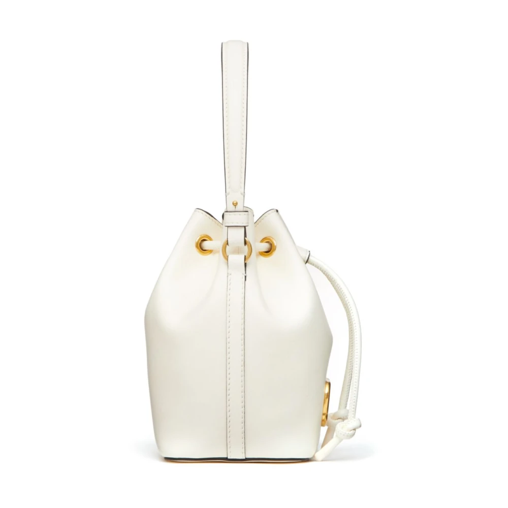 Valentino Garavani Witte Nappa Leren Trekkoord Tas White Dames