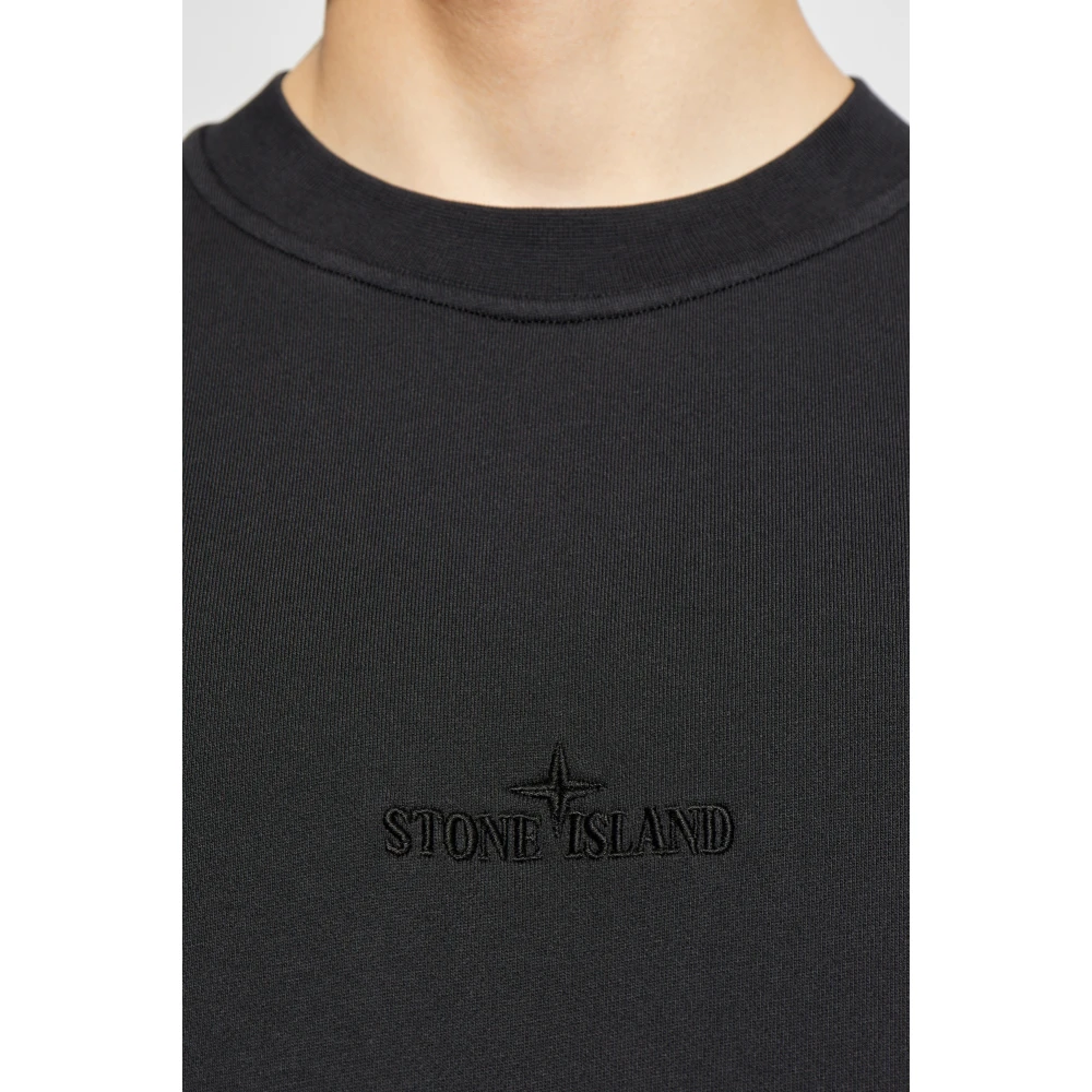 Stone Island Sweatshirt met logo Black Heren