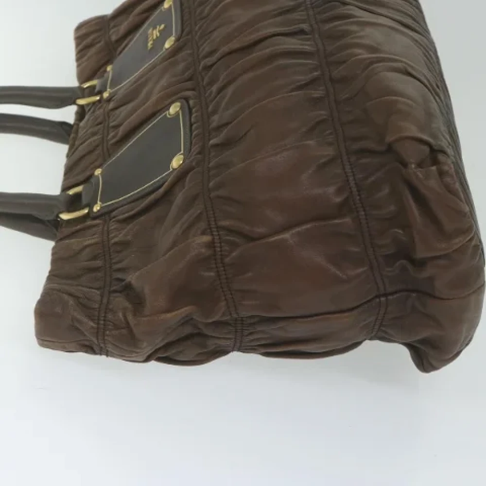 Prada Vintage Pre-owned Leather prada-bags Brown Dames