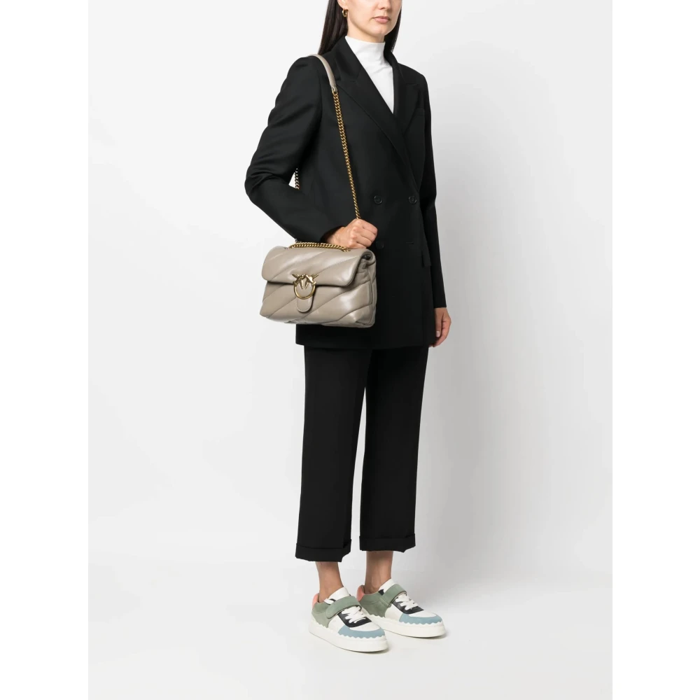 pinko Antiek Goud Love Puff Classic Tas Beige Dames