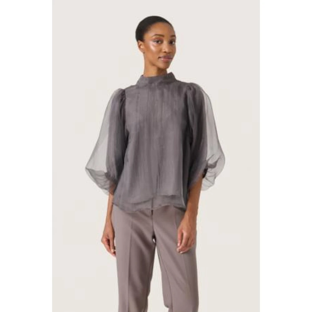 Soaked in Luxury Chaya Blouse Gray Dames