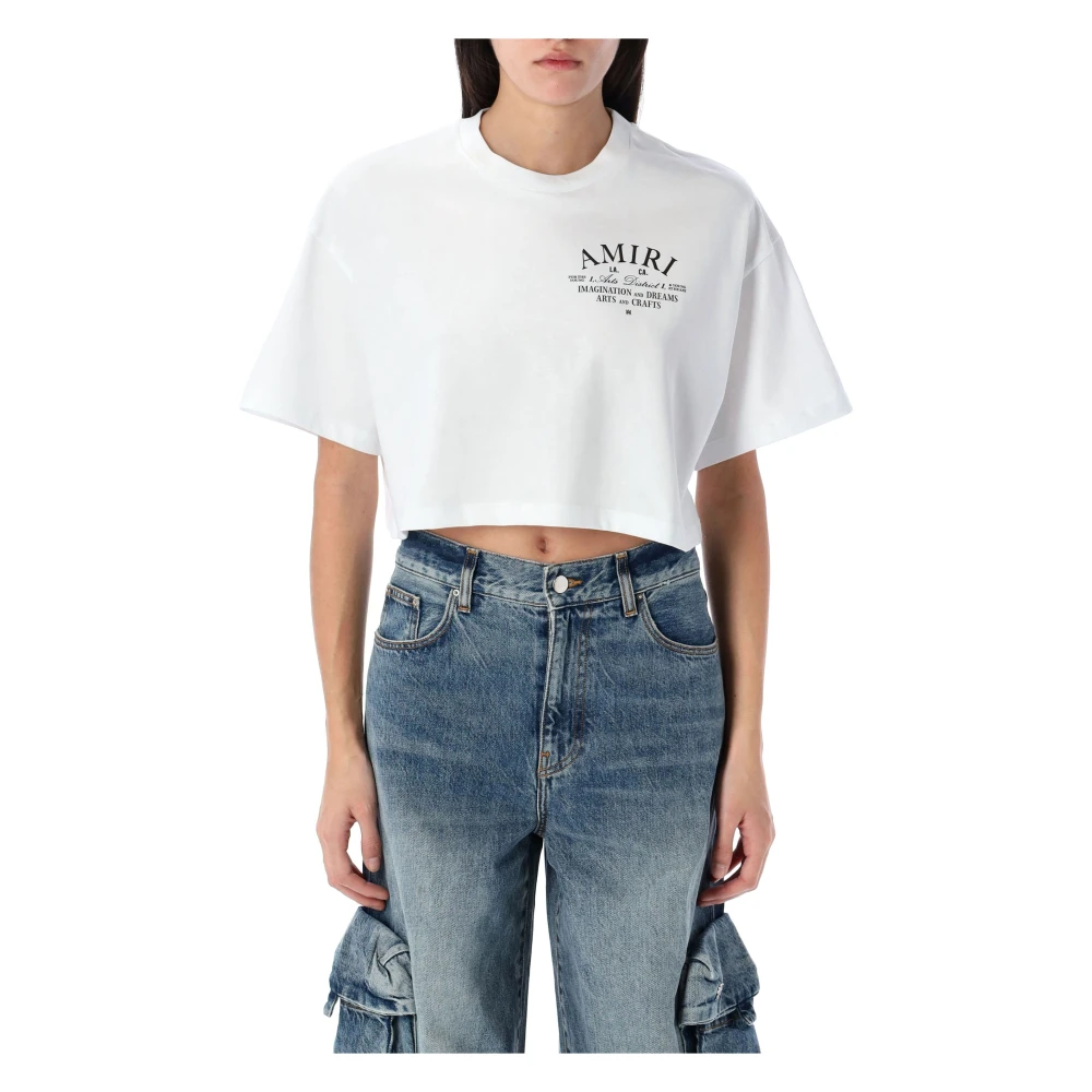 Amiri Artsy Cropped Tee White Dames