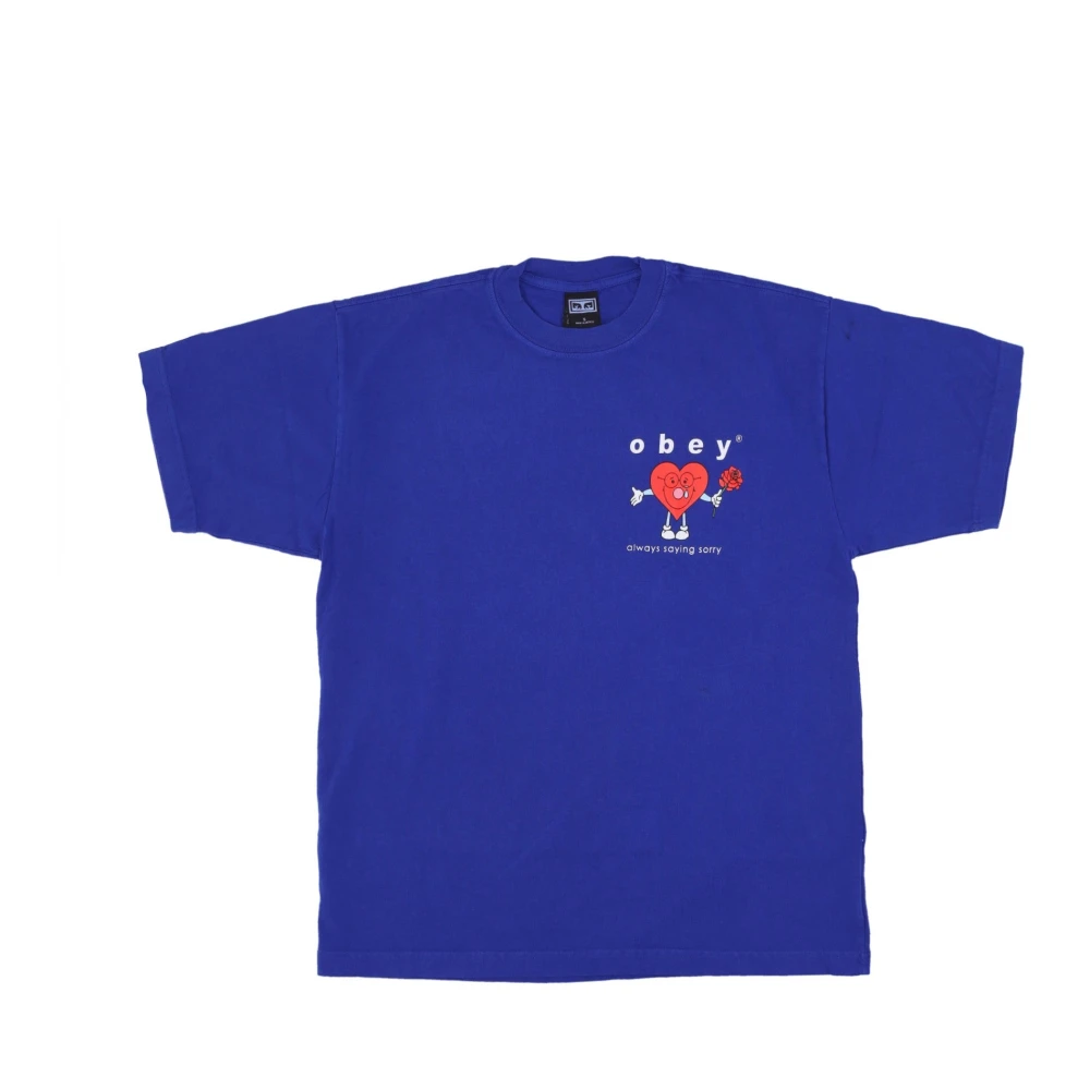 Obey Mannen Zeggen Sorry Klassieke Tee Blue Heren