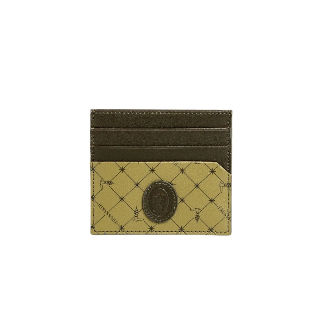 Trussardi Groen Leren Kaarthouder Portemonnee Green Heren
