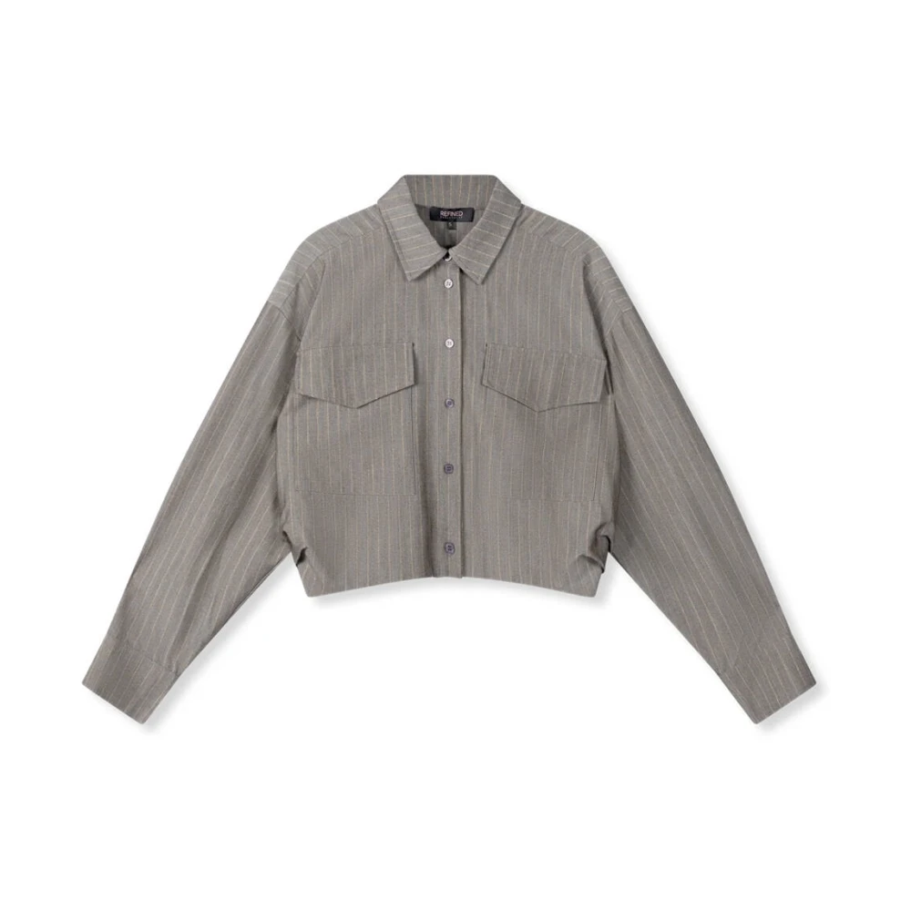 Refined Department Lyloe Blouse Lange Mouw Gray Dames